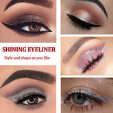 Rosarden Glitter Eyeliner Long Lasting Wear, Colored Eyeliners Makeup Pen, Metallic Liquid Eyeliner Waterproof Quick Dry Smooth No Fading Rainbow Eyeliner Eyeshadow Pencil, Women Sparkle Shimmer Color Eyeliner